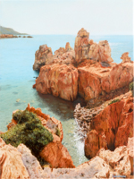 Strandfelsen <br> Öl auf Leinwand, 50 x 40 cm